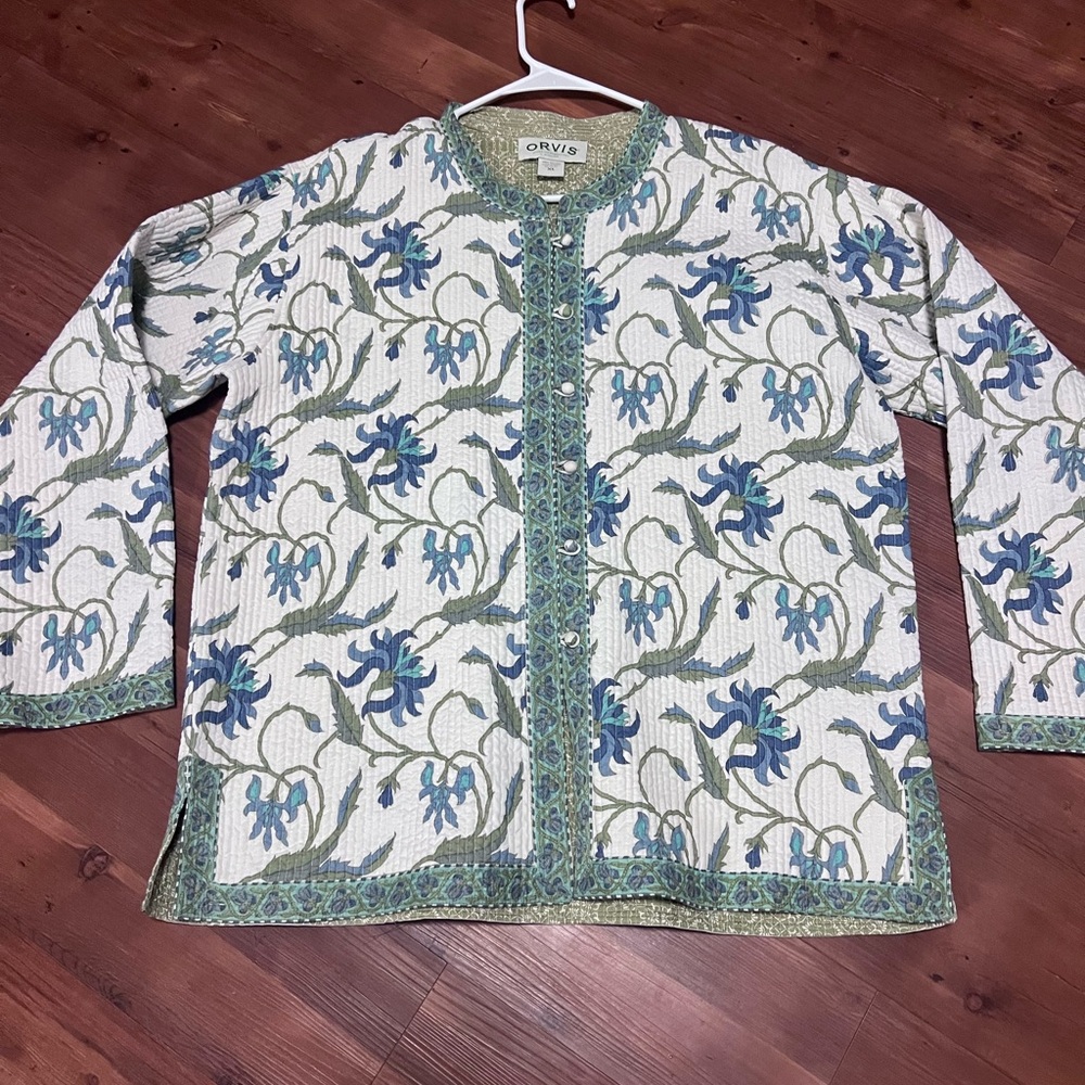 Orvis Blue and Green Floral women’s quilted jacket